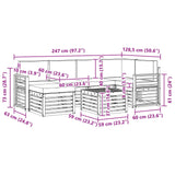 Set di divani da esterno 7 pcs Bianco e Antracite Poliestere