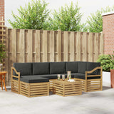 Set di divani da esterno 7 pcs Bianco e Antracite Poliestere