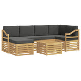 Set di divani da esterno 7 pcs Bianco e Antracite Poliestere
