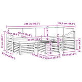 Set di divani da esterno 7 pcs Bianco e Antracite Poliestere