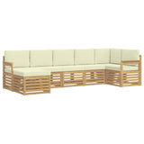 Set di divani da esterno 7 pcs Bianco e Crema
