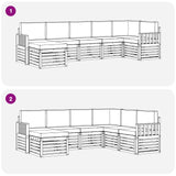 Set di divani da esterno 7 pcs Bianco e Antracite