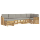 Set di divani da esterno 7 pcs Bianco e Grigio Chiaro