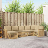 Set di divani da esterno 7 pcs Bianco e Beige