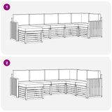 Set di divani da esterno 7 pcs Bianco e Beige