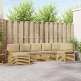 Set di divani da esterno 7 pcs Bianco e Beige