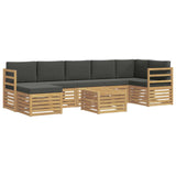 Set di divani da esterno 8 pcs Bianco e Antracite