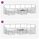 Set di divani da esterno 8 pcs Bianco e Crema 59 x 59 x 37 cm