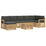 Set di divani da esterno 8 pcs Bianco e Antracite