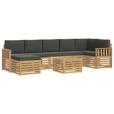 Set di divani da esterno 8 pcs Bianco e Antracite
