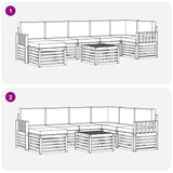 Set di divani da esterno 8 pcs Bianco e Antracite