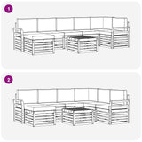 Set di divani da esterno 8 pcs Bianco e Grigio Chiaro