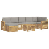 Set di divani da esterno 8 pcs Bianco e Grigio Chiaro