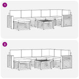 Set di divani da esterno 8 pcs Bianco e Grigio Chiaro