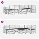 Set di divani da esterno 8 pcs Bianco 59 x 59 x 37 cm