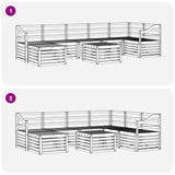 Set di divani da esterno 8 pcs Bianco 59 x 59 x 37 cm