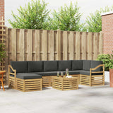 Set di divani da esterno 8 pcs Bianco e Antracite