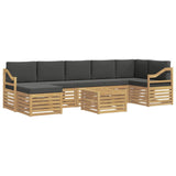 Set di divani da esterno 8 pcs Bianco e Antracite