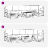 Set di divani da esterno 8 pcs Bianco e Antracite