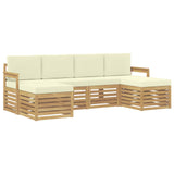 Set di divani da esterno 6 pcs Bianco e Crema