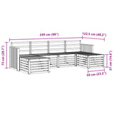 Set di divani da esterno 6 pcs Bianco 249 x 122,5 x 73 cm