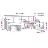 Set di divani da esterno 6 pcs Bianco e Beige