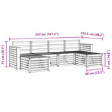 Set di divani da esterno 6 pcs Bianco 257 x 122,5 x 73 cm