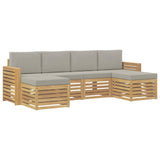 Set di divani da esterno 6 pcs Bianco e Grigio Chiaro