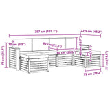 Set di divani da esterno 6 pcs Bianco e Grigio Chiaro
