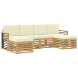 Set di divani da esterno 6 pcs Bianco e Crema