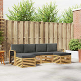 Set divani 6 pcs Bianco e Antracite 249 x 122,5 x 73 cm