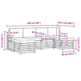 Set divani 6 pcs Bianco e Antracite 249 x 122,5 x 73 cm
