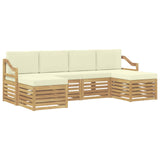 Set di divani da esterno 6 pcs Bianco e Crema