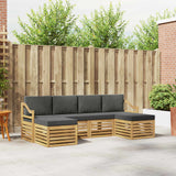 Set divani 6 pcs Bianco e Antracite 245 x 122,5 x 73 cm