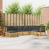 Set di divani da esterno 8 pcs Bianco e Antracite