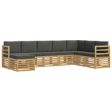 Set di divani da esterno 8 pcs Bianco e Antracite