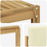 Set di divani da esterno 8 pcs Bianco e Crema