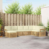 Set di divani da esterno 8 pcs Bianco e Crema