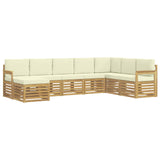Set di divani da esterno 8 pcs Bianco e Crema