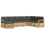 Set di divani da esterno 8 pcs Bianco e Antracite