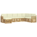Set di divani da esterno 8 pcs Bianco e Crema