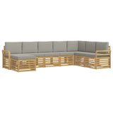 Set di divani da esterno 8 pcs Bianco e Grigio Chiaro