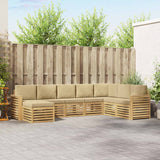 Set di divani da esterno 8 pcs Bianco e Beige