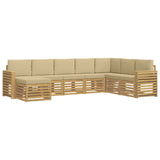 Set di divani da esterno 8 pcs Bianco e Beige