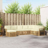 Set di divani da esterno 8 pcs Bianco e Crema