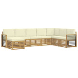 Set di divani da esterno 8 pcs Bianco e Crema