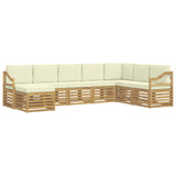 Set di divani da esterno 8 pcs Bianco e Crema