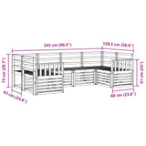 Set di divani da esterno 6 pcs Bianco 245 x 128,5 x 73 cm