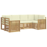 Set di divani da esterno 6 pcs Bianco e Crema