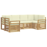 Set di divani da esterno 6 pcs Bianco e Crema